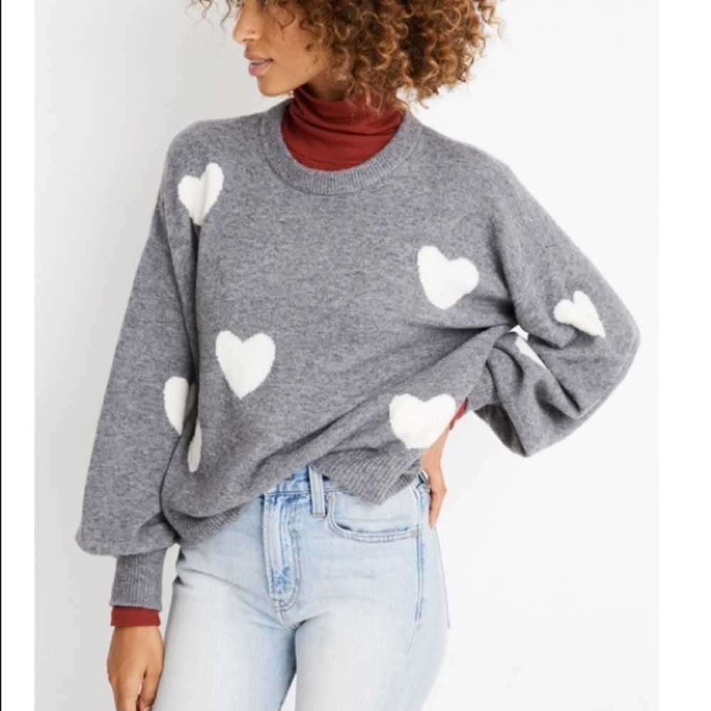 Madewell heart print sweater